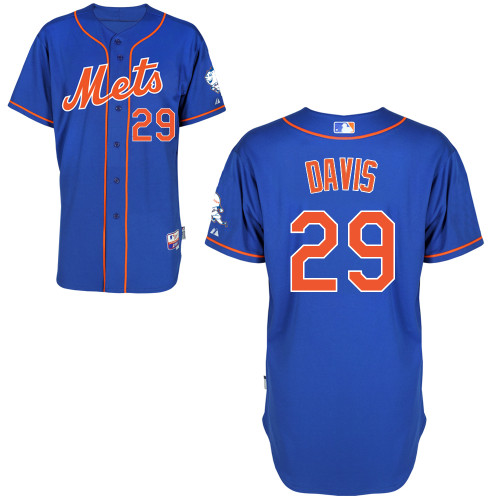Ike Davis #29 MLB Jersey-New York Mets Men's Authentic Alternate Blue Home Cool Base Baseball Jersey